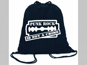 Punk not Crime ľahké sťahovacie vrecko ( batôžtek / vak ) s čiernou šnúrkou, 100% bavlna 100 g/m2, rozmery cca. 37 x 41 cm